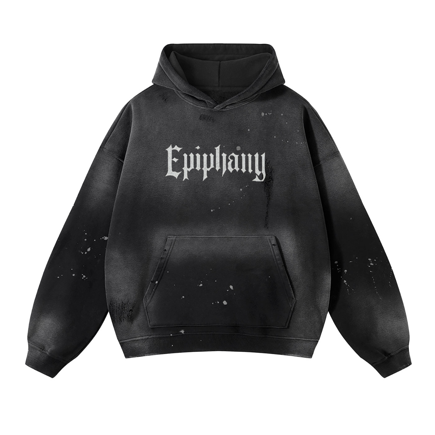 Baggy Vintage Wash Frayed Fleece Hoodie