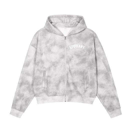 Baggy Vintage Wash Frayed Fleece Hoodie