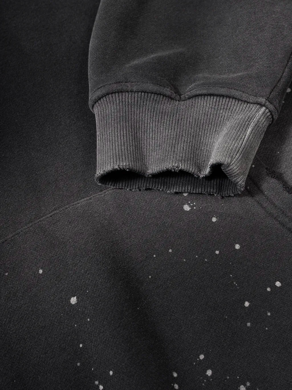 Baggy Vintage Wash Frayed Fleece Hoodie